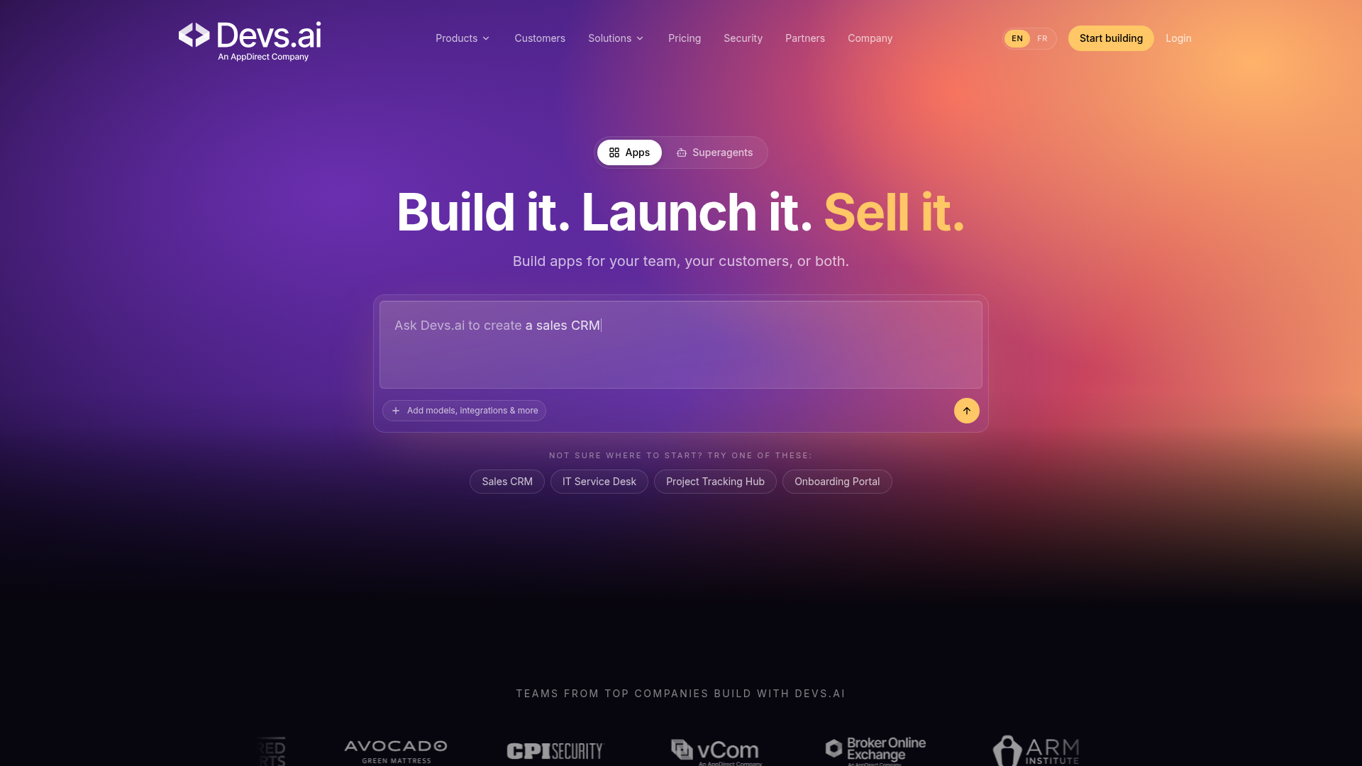 Devs.ai — Build it. Launch it. Sell it.